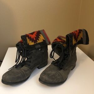 Steve Madden Combat Boots with Mosaic Lining